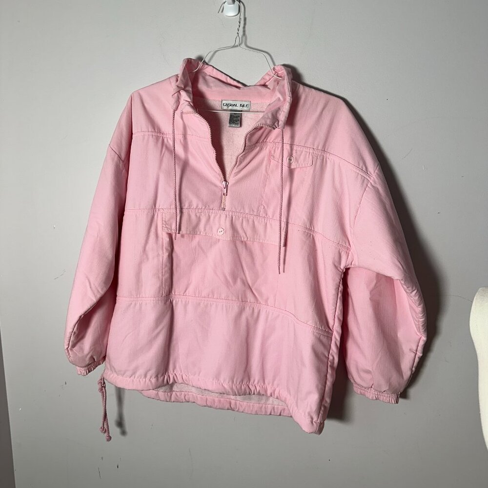 Vintage Womens Casual Isle Pink Track Suit Windbreaker 80's Large L EUC Lined